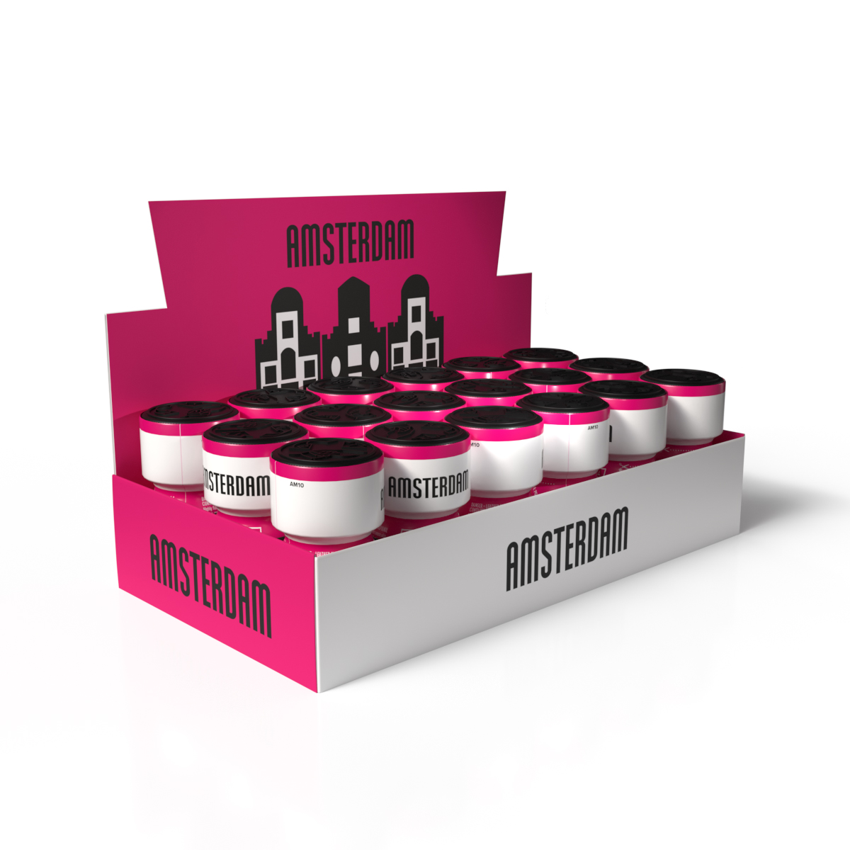 Expositor Amsterdam — bandeja 18 unidades