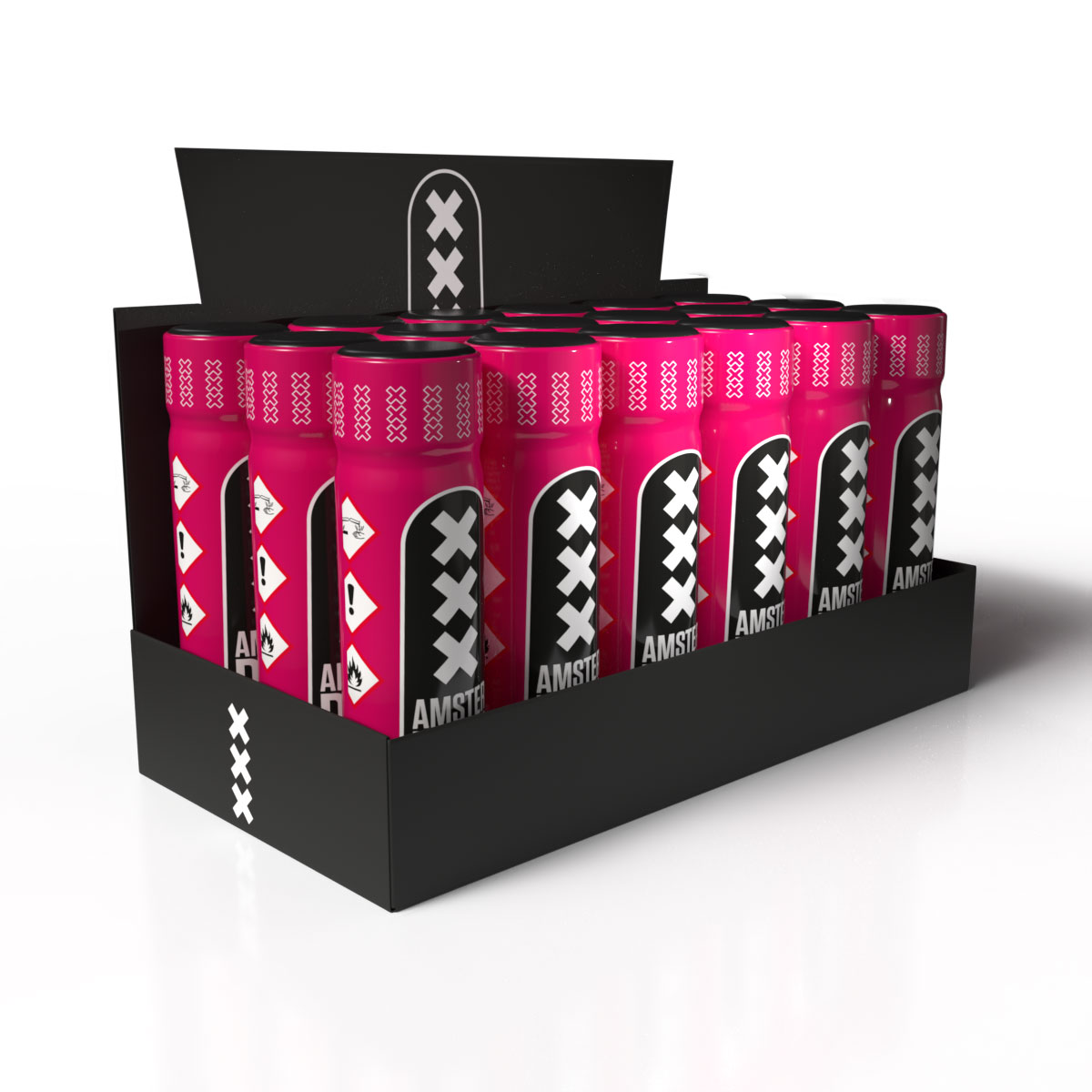 Expositor Amsterdam XXX Pentyl — bandeja 18 unidades