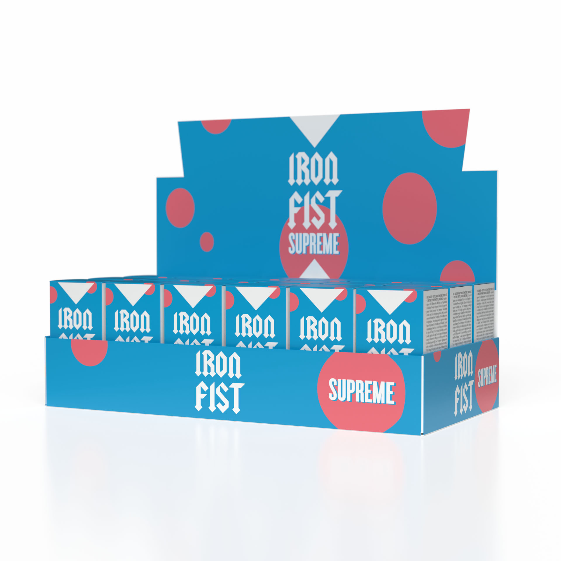 Expositor Iron Fist Supreme — bandeja 18 unidades