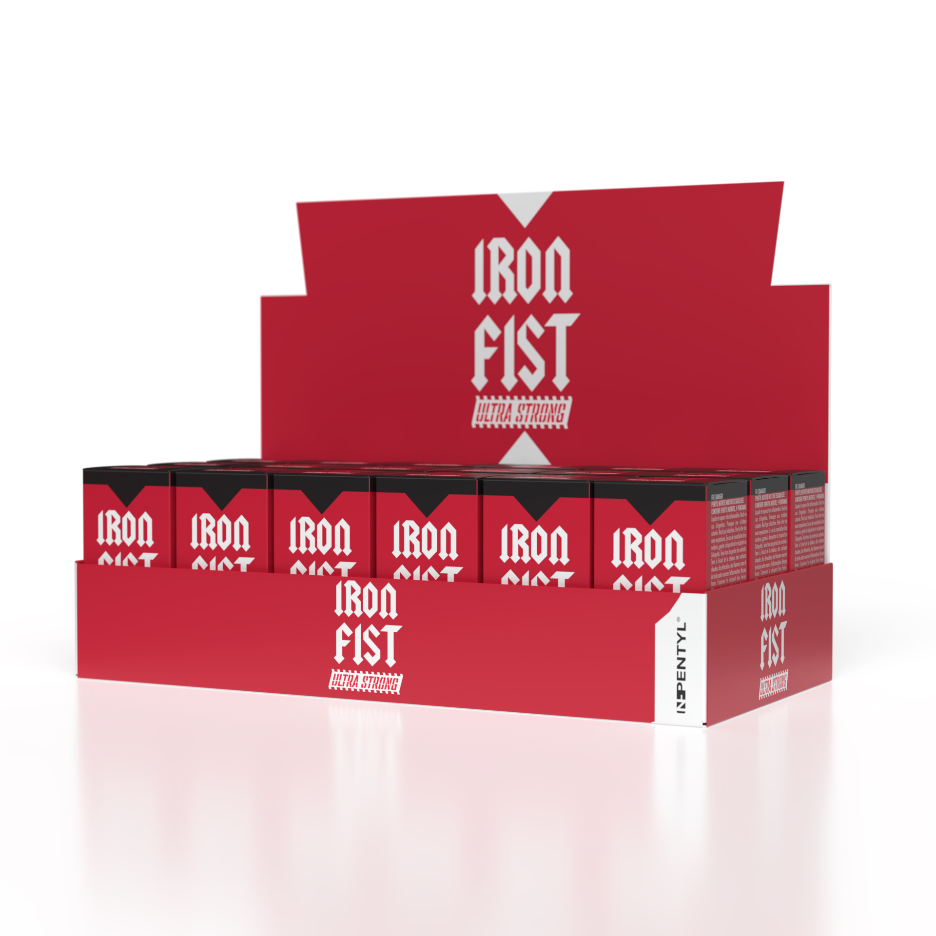 Expositor Iron Fist Ultra Strong — bandeja 18 unidades